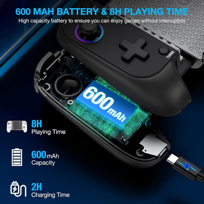 NinjaPlusOX Phone Controller for iPhone/Android with Hall Joystick, Wireless Controller for iPhone Support Xbox Game Pass, PlayStation, Steam Link, Call of Duty, Cloud Android iOS Controller - Image 5